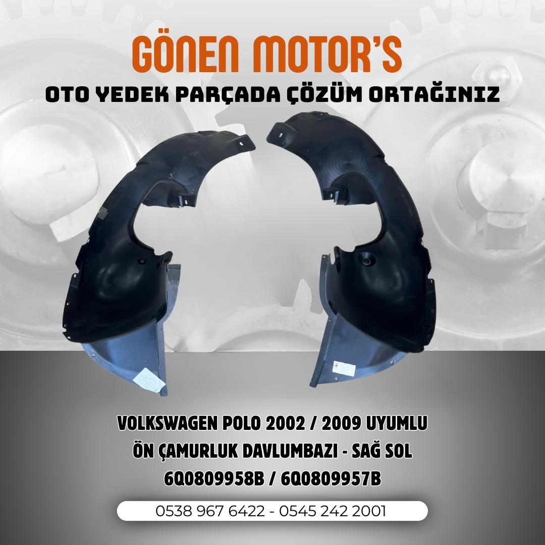 153 - 6Q0 809 957 B – 6Q0 809 958 B Polo 9N Ön Çamurluk Davlumbazları | Sağ – Sol Set